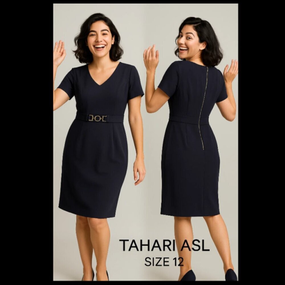 NWT Tahari by Arthur S. Levine Designer Dress, Sz. 12. - Picture 2 of 11